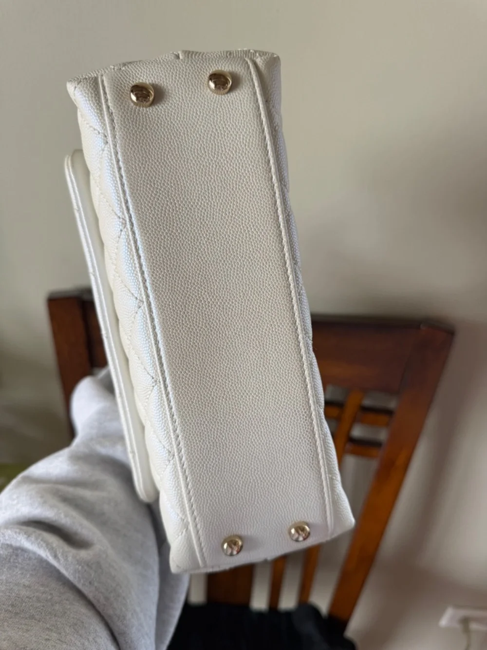 Chanel Coco Handle Bag in White (Size Small)